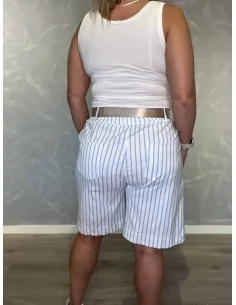 Hvid/sky shorts i viskose med bælte – TIPPY Italian Select TIPPY 2