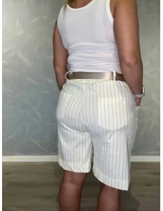 Hvid/gul shorts i viskose med bælte – TIPPY Italian Select TIPPY 2