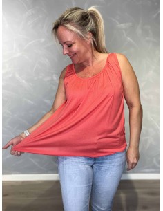 Coral top i viskose med elastik forneden – TIPPY Collection TIPPY 2