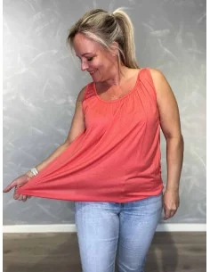 Coral top i viskose med elastik forneden – TIPPY Collection TIPPY 2