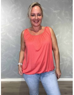 Coral top i viskose med elastik forneden – TIPPY Collection TIPPY