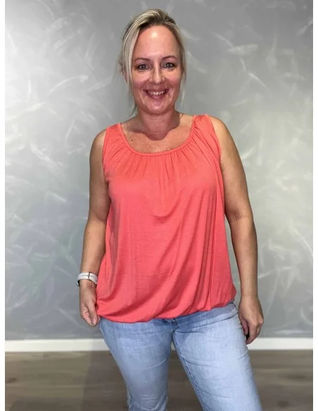 Coral top i viskose med elastik forneden – TIPPY Collection TIPPY