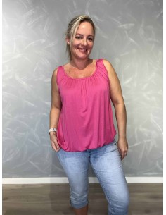 Pink top i viskose med elastik forneden – TIPPY Collection TIPPY