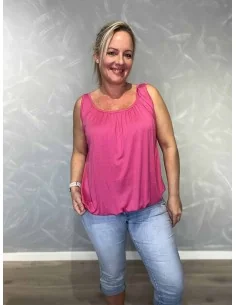 Pink top i viskose med elastik forneden – TIPPY Collection TIPPY