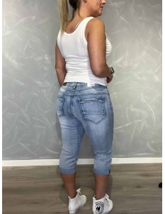 Lys denim knickers i stretch denim med knapper – Karostar TIPPY 2