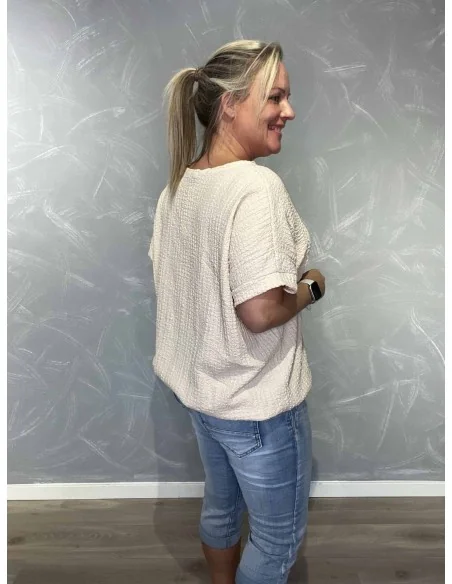 Bagside af sand bluse til kvinder – TIPPY