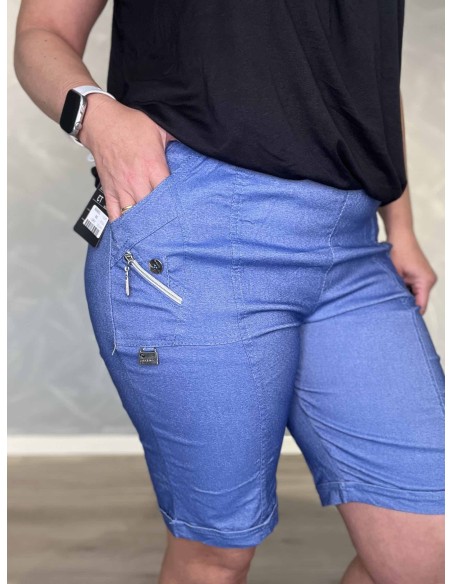 "Lynlåsdetalje og knapper på denim shorts – TIPPY