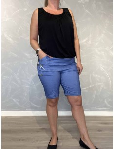 Denim shorts i bomuld og elastan med lynlåsdetalje – Cherry Berry TIPPY