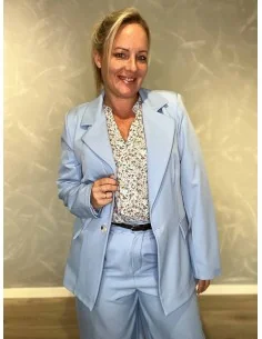 Sky blazer jakke i polyester og elastan med enkel knap – TIPPY Collection TIPPY