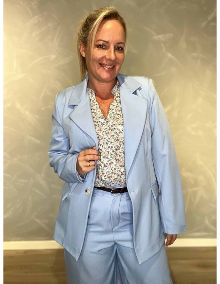 Sky blazer jakke i polyester og elastan med enkel knap – TIPPY Collection TIPPY