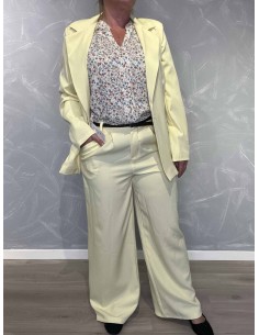 Gule blazer bukser i polyester med bælte og vide ben – TIPPY Collection TIPPY