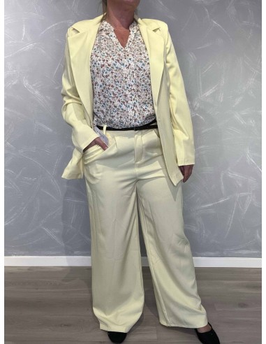 Gule blazer bukser i polyester med bælte og vide ben – TIPPY Collection TIPPY