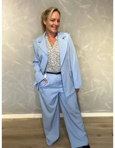 Sky blazer bukser i polyester med bælte og vide ben – TIPPY Collection TIPPY