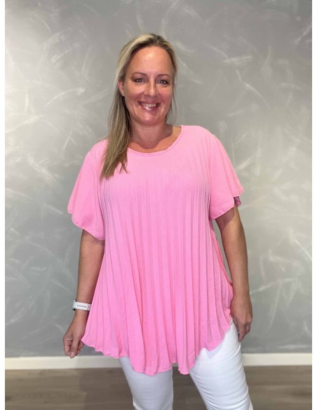 Plisseret bluse med vid pasform | Sand | TIPPY