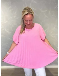 Plisseret bluse med vid pasform | Sand | TIPPY 2