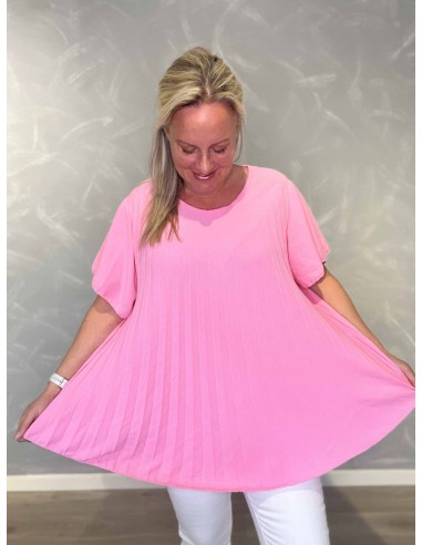 Plisseret bluse med vid pasform | Sand | TIPPY