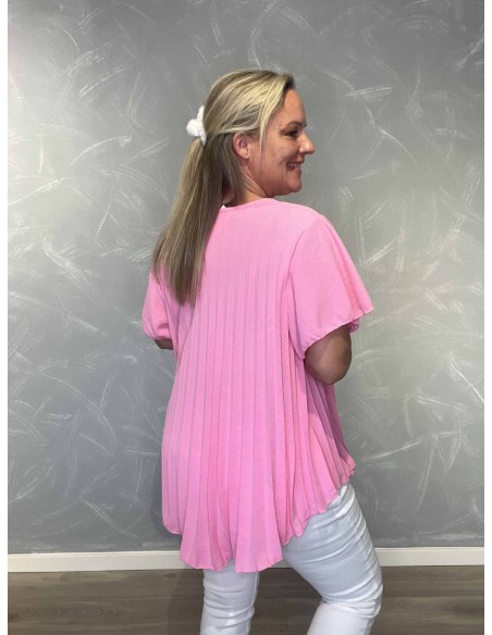 Plisseret bluse med vid pasform | Sand | TIPPY