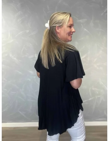 Plisseret bluse med vid pasform | Sand | TIPPY