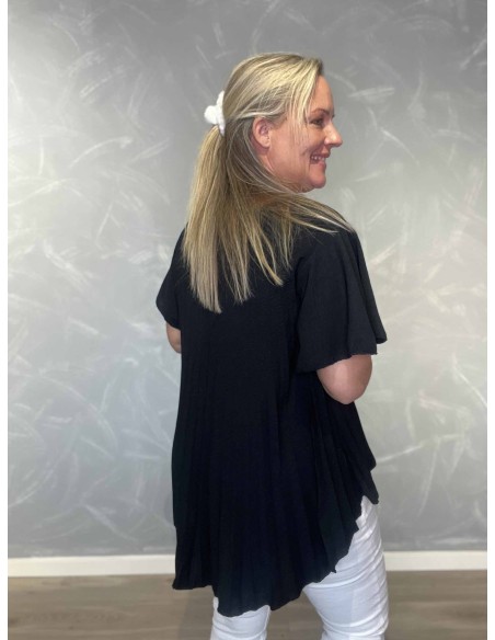 Plisseret bluse med vid pasform | Sand | TIPPY