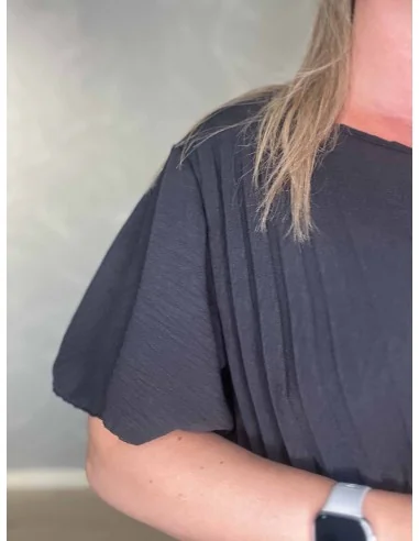 Plisseret bluse med vid pasform | Sand | TIPPY