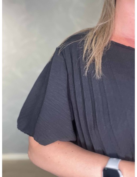 Plisseret bluse med vid pasform | Sand | TIPPY