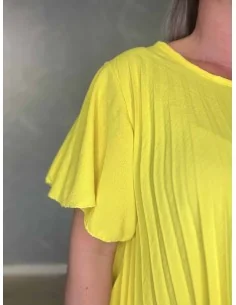 Plisseret bluse med vid pasform | Sand | TIPPY