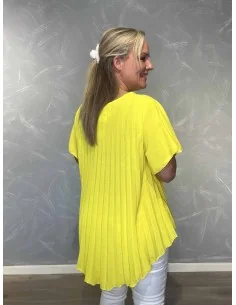 Plisseret bluse med vid pasform | Sand | TIPPY 2