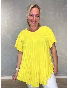 Plisseret bluse med vid pasform | Sand | TIPPY