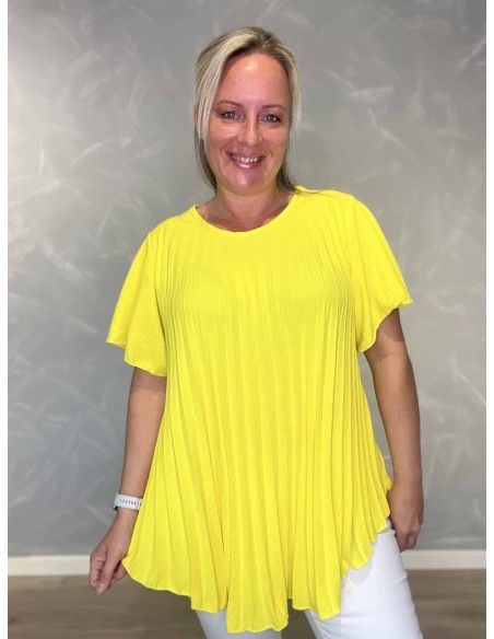 Plisseret bluse med vid pasform | Sand | TIPPY
