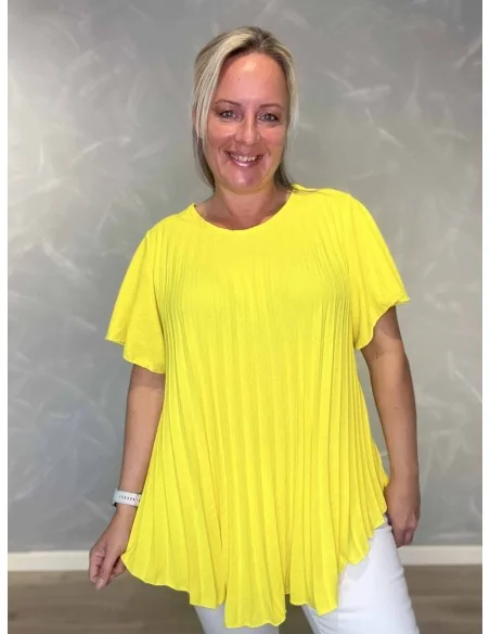 Plisseret bluse med vid pasform | Sand | TIPPY