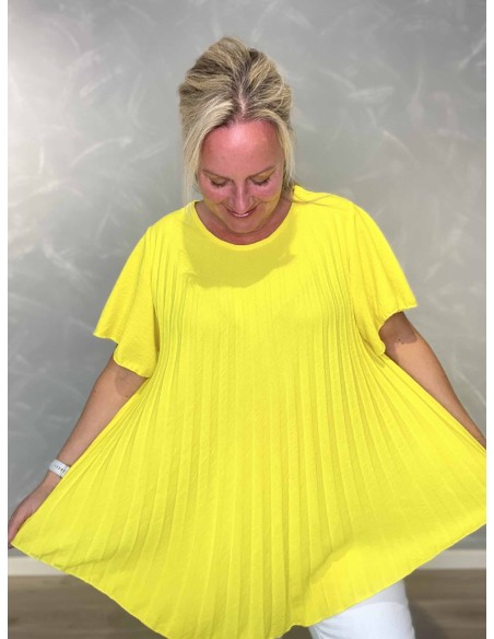 Plisseret bluse med vid pasform | Sand | TIPPY