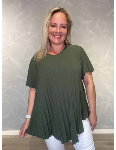 Plisseret bluse med vid pasform | Sand | TIPPY