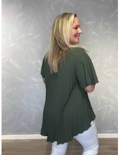 Plisseret bluse med vid pasform | Sand | TIPPY 2