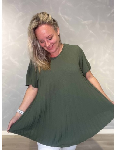 Plisseret bluse med vid pasform | Sand | TIPPY