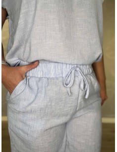 Sky melange shorts i polyester med elastik og pynte snøre – Design by TIPPY 2