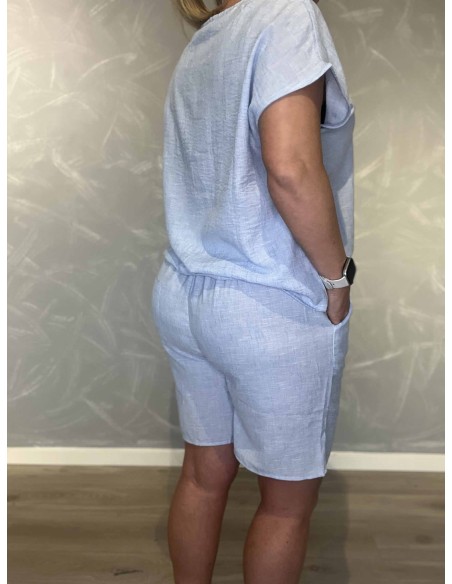 Bagside af sky melange shorts til kvinder – TIPPY