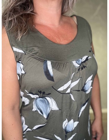 Nærbillede af blomsterprint på viskose kjole – TIPPY