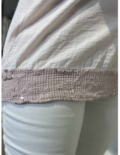 Rosa top i  viskose bomuld med blondekant – TIPPY Italian Select 2