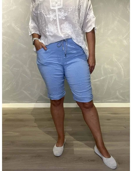 Sky shorts i viskose med stræk og skrå lommer – TIPPY Collection