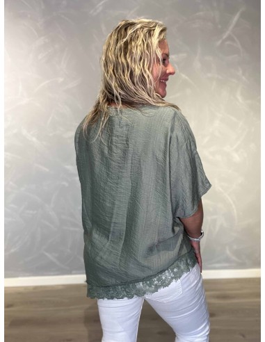 Bagside af khaki bluse til kvinder – TIPPY