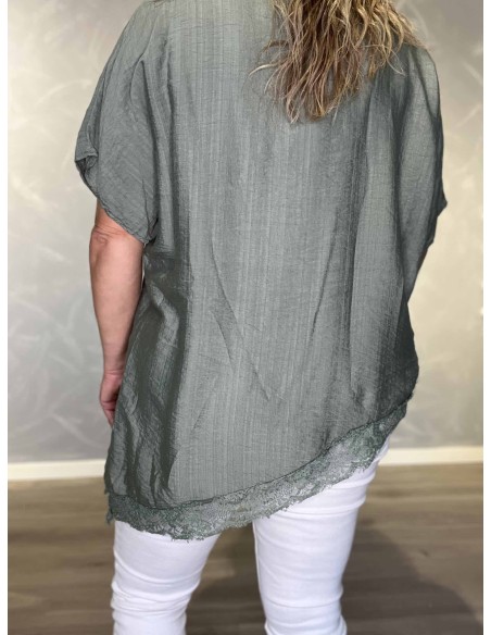 Bagside af khaki bluse til kvinder – TIPPY