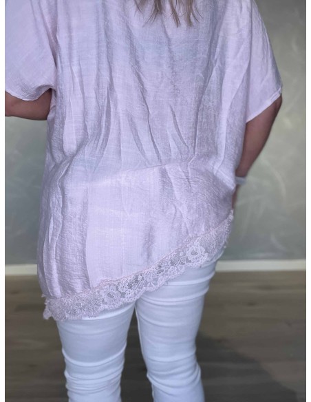 Bagside af rosa bluse til kvinder – TIPPY