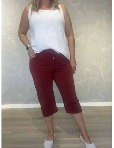 Bordeaux knickers i polyester og elastan med stræk og elastiktalje – TIPPY Italian Select