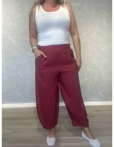 Bordeaux culottebukser i 95% viskose og 5% elastan med lommer – TIPPY Collection