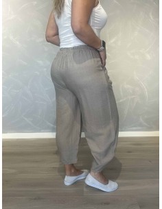 Sand culottebukser i 95% viskose og 5% elastan med lommer – TIPPY Collection 2