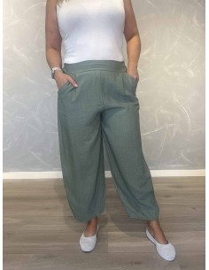 Khaki culottebukser med lommer | TIPPY