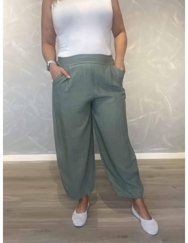 Khaki culottebukser med lommer | TIPPY