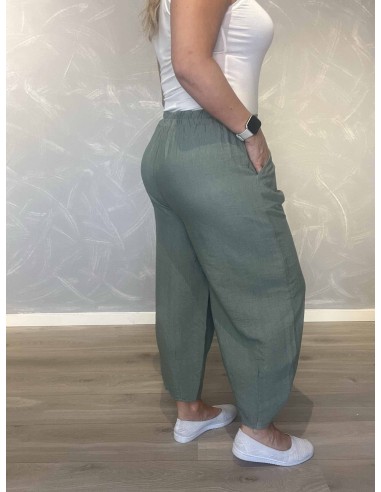 Bagside af khaki culottebukser til kvinder – TIPPY
