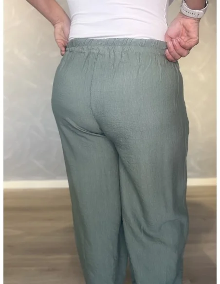 Khaki culottebukser med lommer | TIPPY