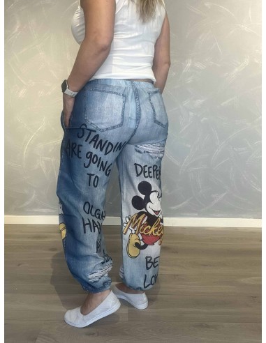 Bagside af denimblå bukser til kvinder – TIPPY